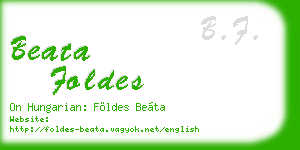beata foldes business card