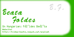 beata foldes business card